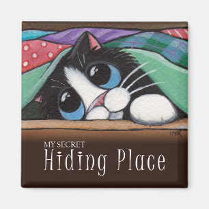 Mi escondite secreto - imán del gato