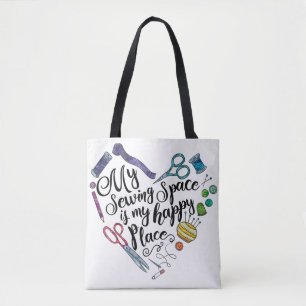 Mi espacio de costura es la mi bolsa de asas feliz