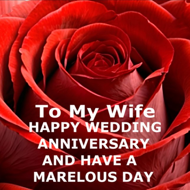 Mi esposa boda Aniversario tarjeta de rosa roja (Subido por el creador)