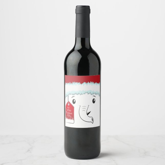 Mi etiqueta de vino de regalo para elefantes blanc (Anverso)