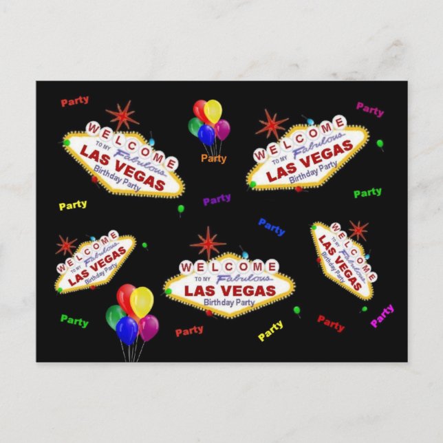 Mi fabulosa tarjeta postal de cumpleaños Las Vegas (Anverso)