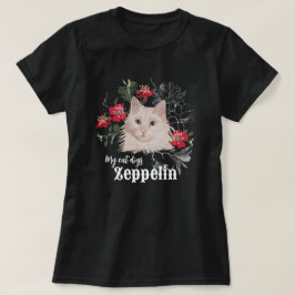 Mi gato desentierra la camiseta de Zeppelin blanco