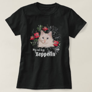 Mi gato desentierra la camiseta de Zeppelin blanco