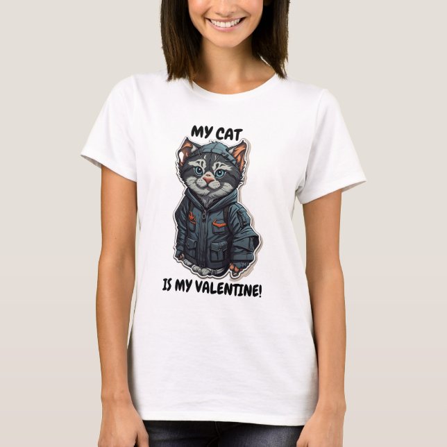 mi gato es mi divertido camiseta de San Valentín,  (Anverso)