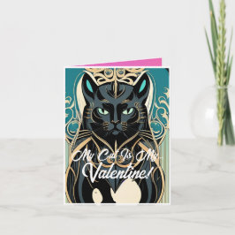 Mi Gato es mi Tarjeta de San Valentín Art Nouveau