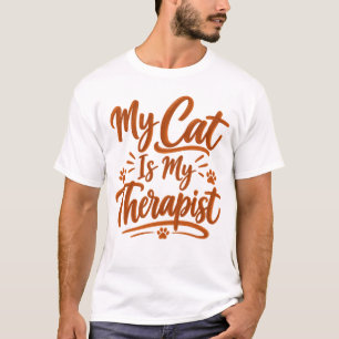 Mi Gato Es Mi Terapeuta Camiseta Divertida de Gato