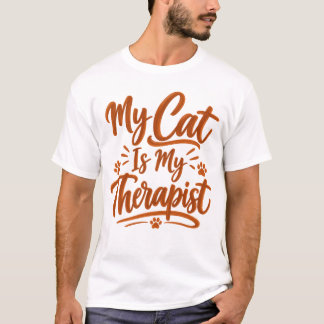 Mi Gato Es Mi Terapeuta Camiseta Divertida de Gato