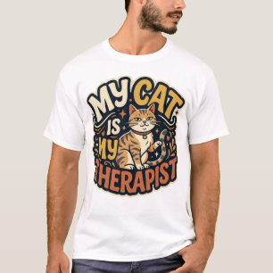 Mi Gato Es Mi Terapeuta Camiseta Retro Divertida P