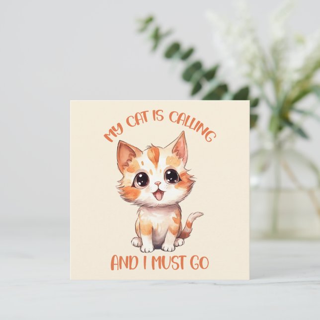 Mi Gato Está Llamando A Un Gato Naranja. (Anverso de pie)