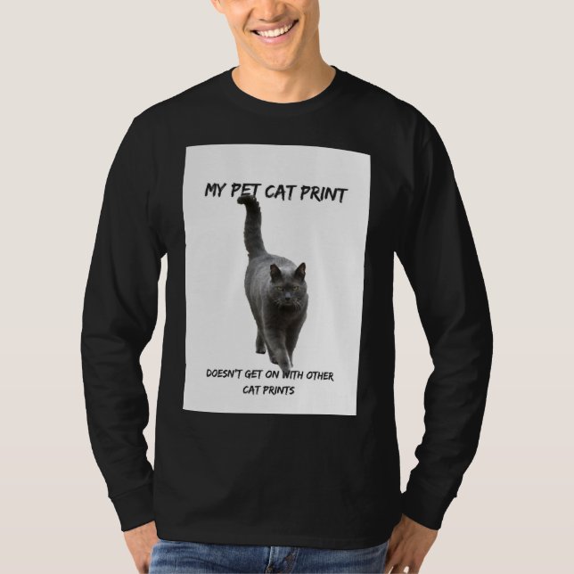Mi gato Mascota Imprimir curiosa camiseta de gato  (Anverso)