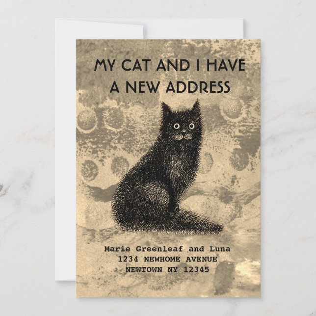 Mi gato y yo hemos movido la Invitación (Anverso)