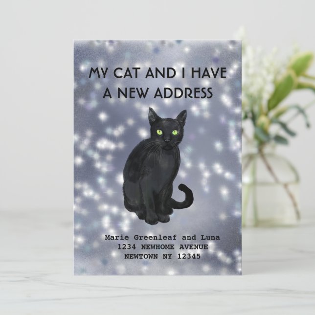 Mi gato y yo hemos movido la Invitación (Anverso de pie)