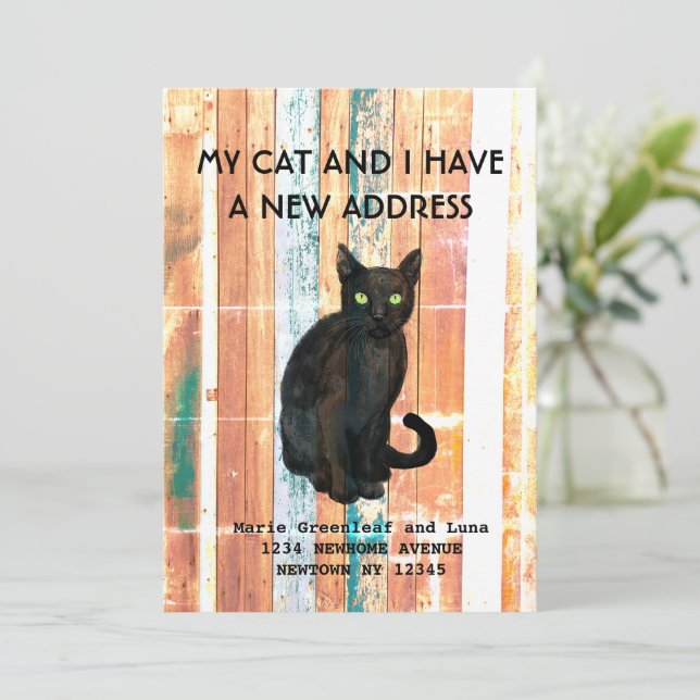 Mi gato y yo hemos movido la Invitación (Anverso de pie)