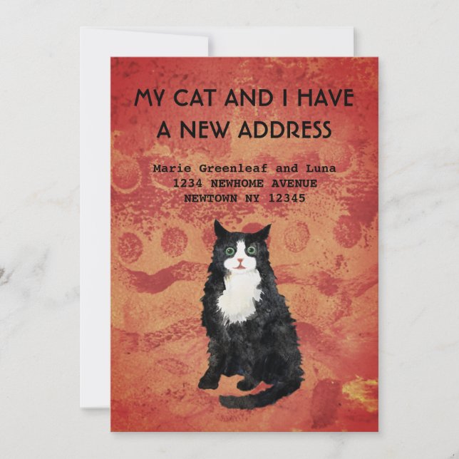 Mi gato y yo hemos movido la Invitación (Anverso)