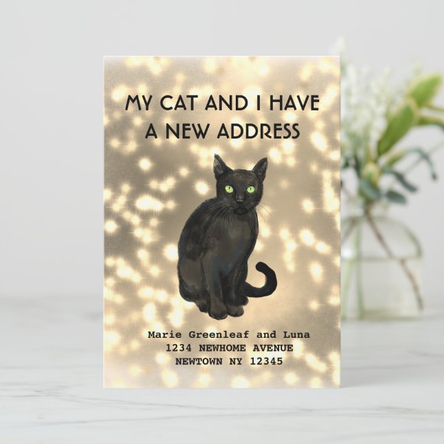 Mi gato y yo hemos movido la Invitación (Anverso de pie)