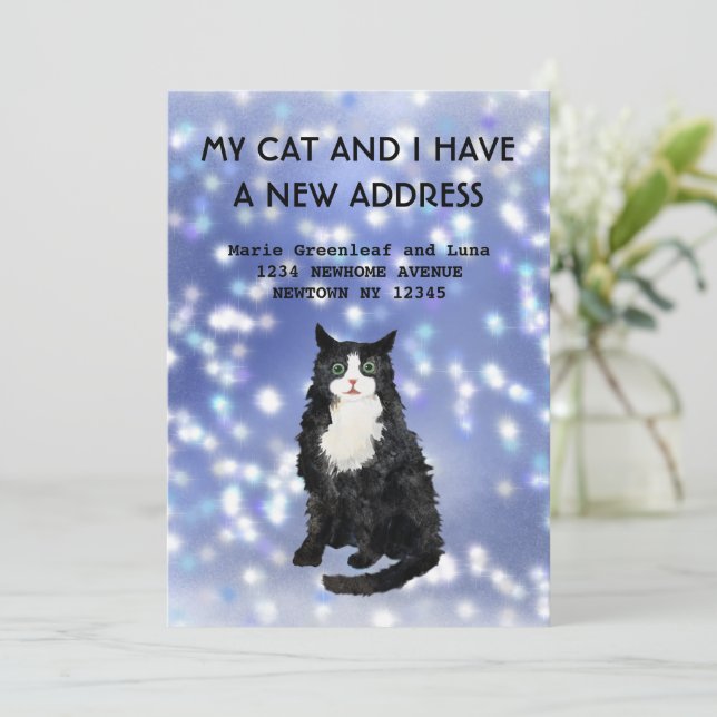 Mi gato y yo hemos movido la Invitación (Anverso de pie)