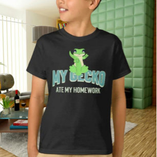 Mi geco se comió mi tarea Camiseta para niños