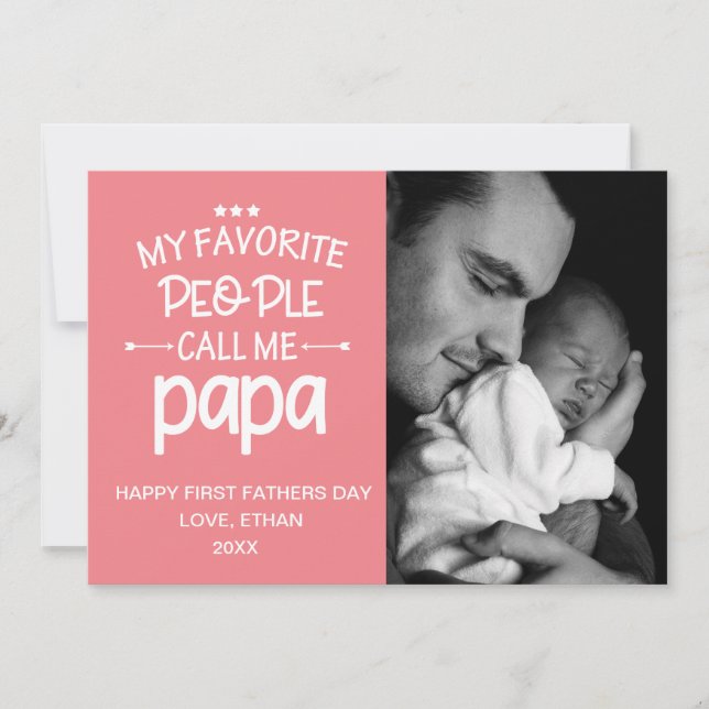 Mi gente favorita llama a tarjeta de foto de papá (Anverso)