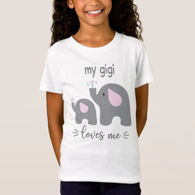 Mi Gigi me ama - Camisa elefante para niños (Anverso)