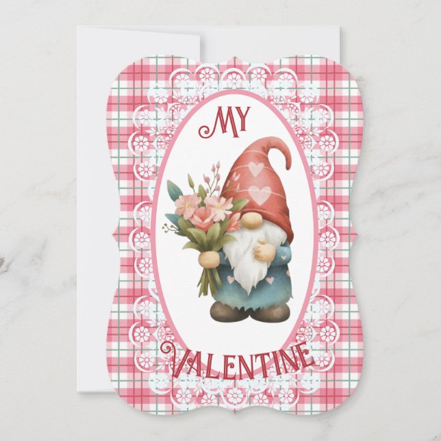 Mi Gnome de San Valentín - Tarjeta plana Día de Sa (Anverso)