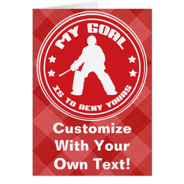 Mi gol, carta de arquero de hockey sobre hierba (Frente)