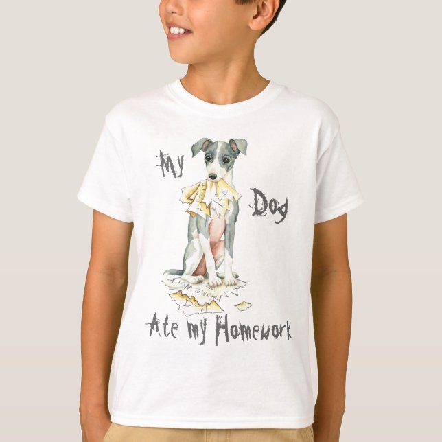 Mi Greyhound italiano comió mi camiseta de casa (Anverso)