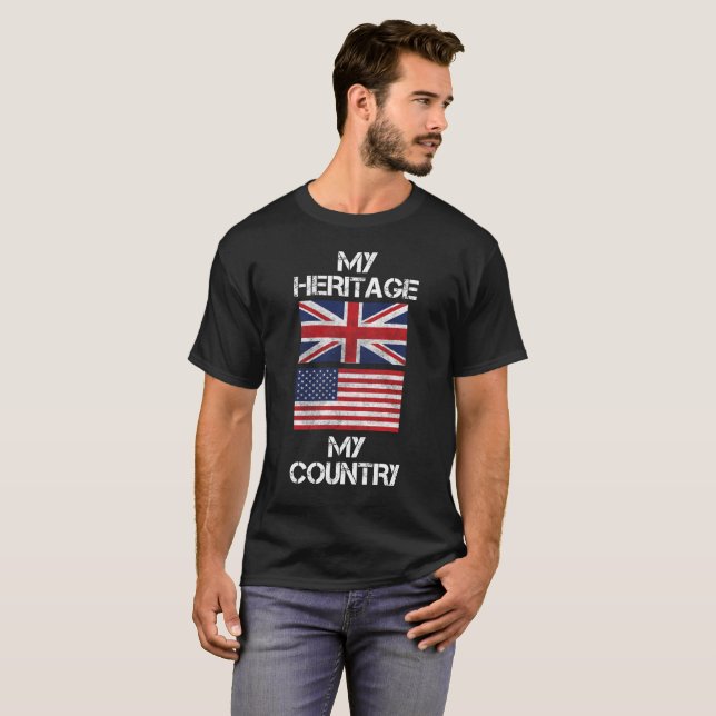 Mi herencia mi camiseta americana británica del (Anverso completo)