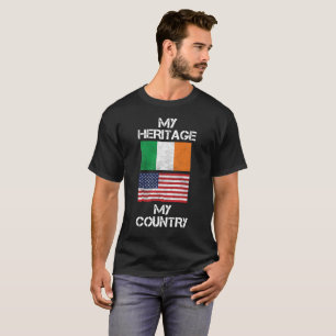 Mi herencia mi camiseta americana irlandesa del