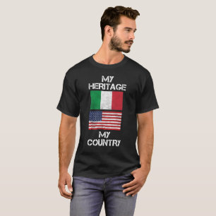 Mi herencia mi camiseta americana italiana del