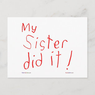 ¡Mi hermana lo hizo! Tarjeta postal