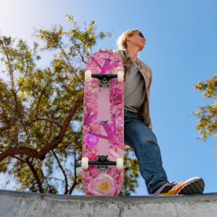 Mi hermosa vida en patineta floral rosa
