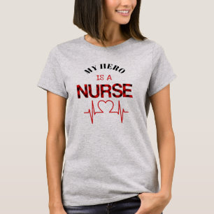 Mi héroe es una camiseta con cardiograma cardíaco 