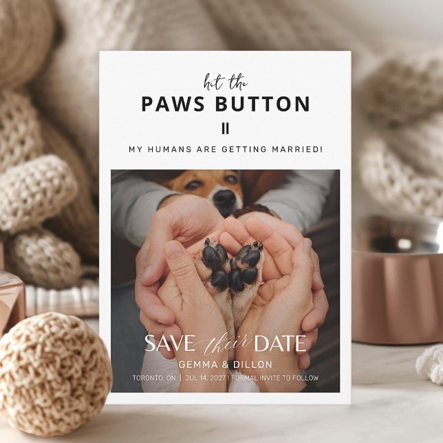 Mi Humanos Se Van a Casar Tarjeta de Reserva de Fe (Pet Friendly Save The Date Wedding Card)