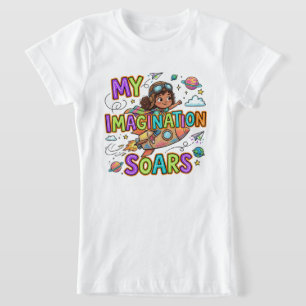 Mi Imaginación Vuela Camiseta de Astronauta Niña L