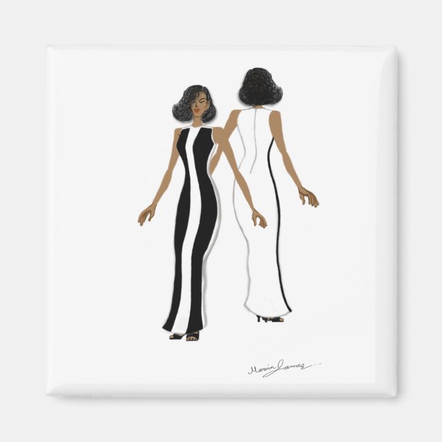 Mi imán artístico-cuadrado de moda (Frente)