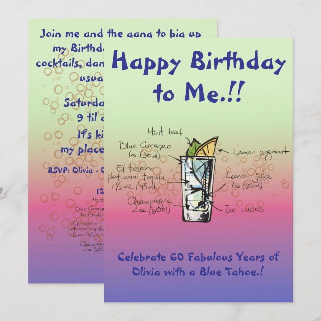 Mi invitación a la fiesta de cumpleaños de Blue Ta (Anverso / Reverso)