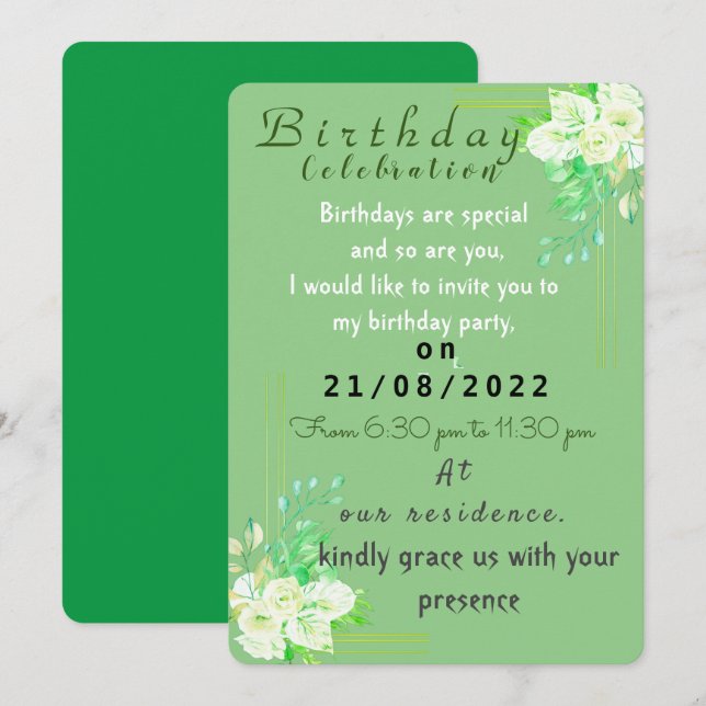 Mi invitación de cumpleaños (Anverso / Reverso)