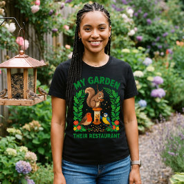 Mi jardín su restaurante Camiseta Funny Squirrel