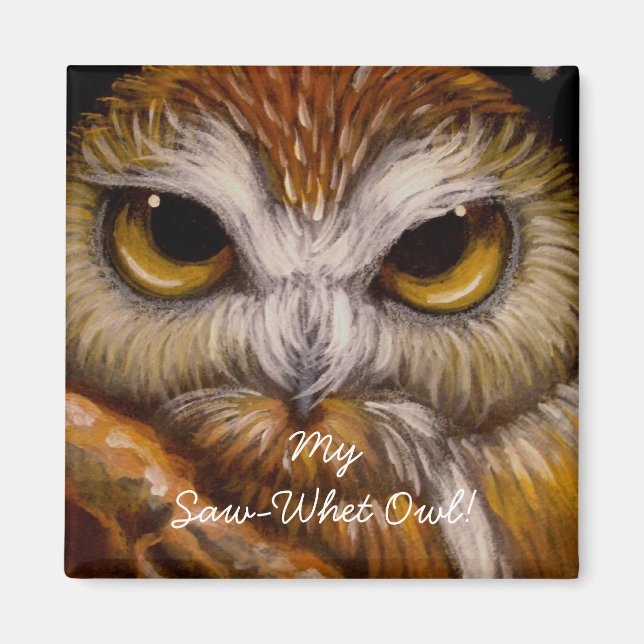 ¡Mi Lechuza Saw-Whet! IMÁN (Frente)
