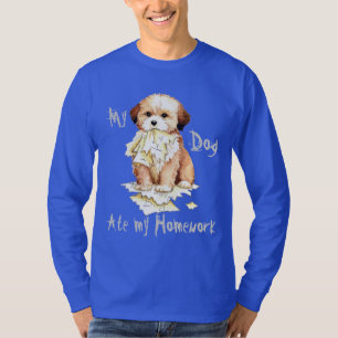 Mi Lhasa Apso Se Comía Mi Camiseta Doméstica