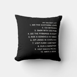 ¡MI LISTA DE BUCKET! Cojín decorativo personalizad