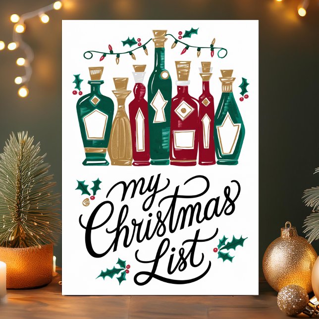 Mi lista de Navidad Botellas de vino divertidas (Subido por el creador)