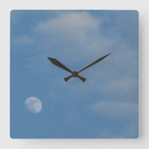 Mi luna de día - Reloj cuadrado decorativo