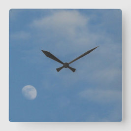 Mi luna de día - Reloj cuadrado decorativo