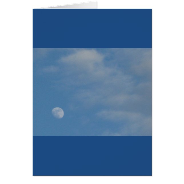 Mi luna de día - Tarjeta de saludo con retrato azu (Frente)