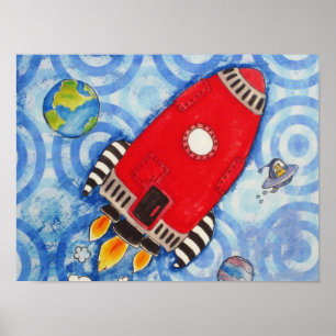 Mi luna Rocket en la impresión roja