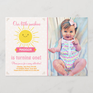 Mi luz del sol Invitación por cumpleaños