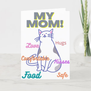 Mi madre una tarjeta de Día de la Madre de gato pa