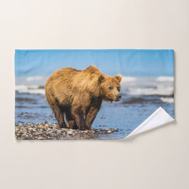 Mi mamá oso viendo a sus dos hijos (Toalla de mano)