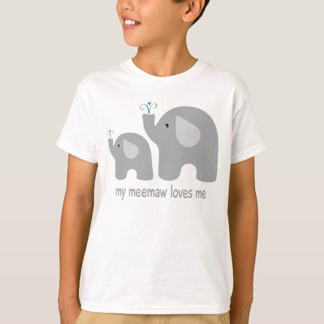 Mi Meemaw me ama - Camisa de elefante para niños (Anverso)